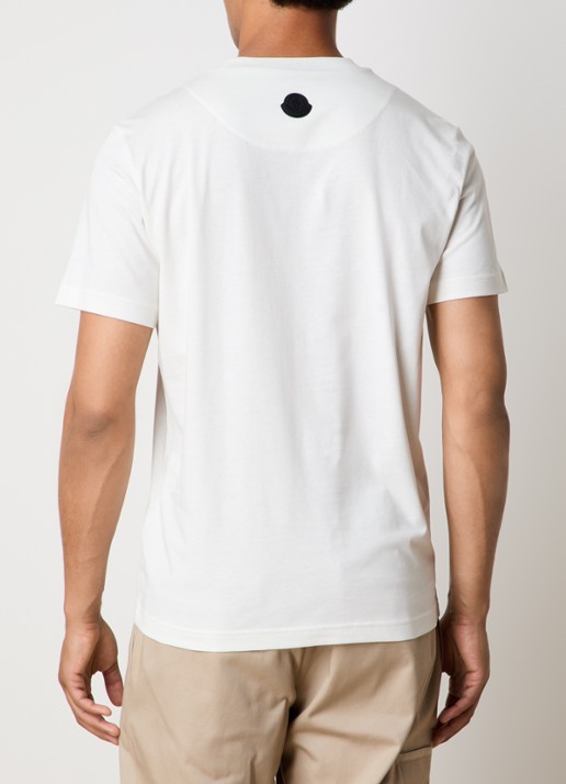 Moncler T-shirt met 3D logo - achterkant 3 gebroken wit