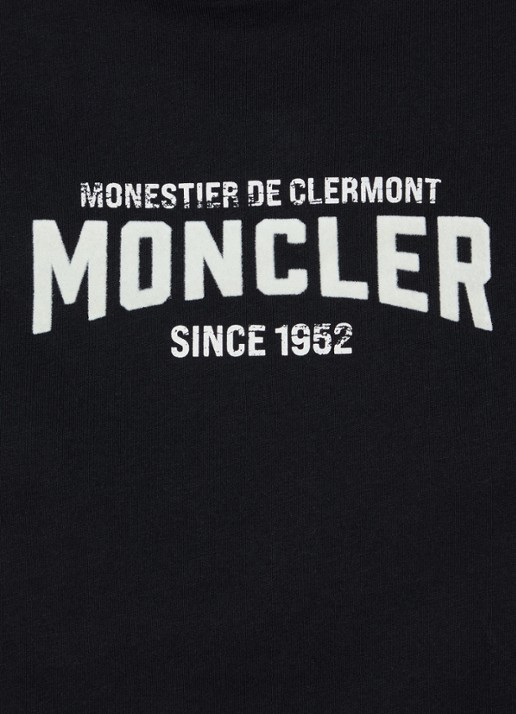 Moncler T-shirt met flock logoprint - detail 5 zwart