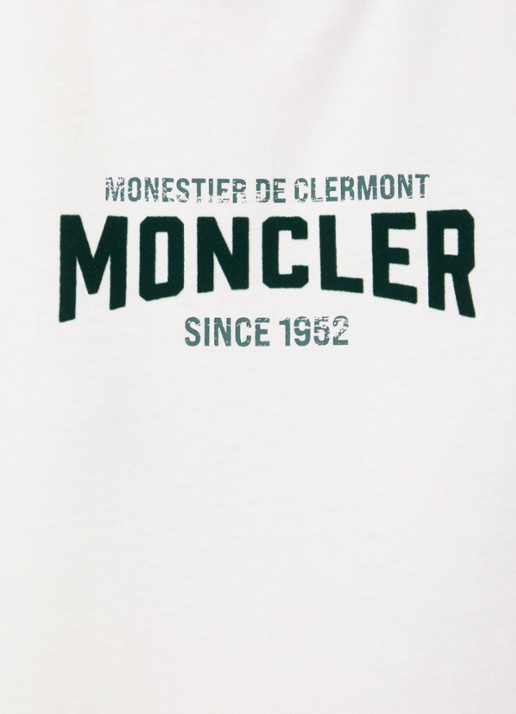 Moncler T-shirt met flock logoprint - detail 2 creme