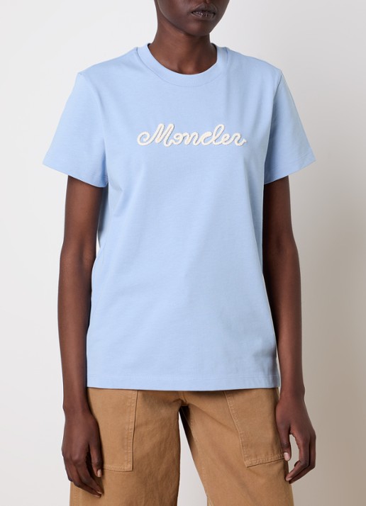 Moncler T-shirt met flock logoprint