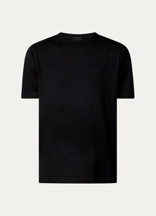 Moncler T-shirt met logo en backprint  - voorkant 4 zwart