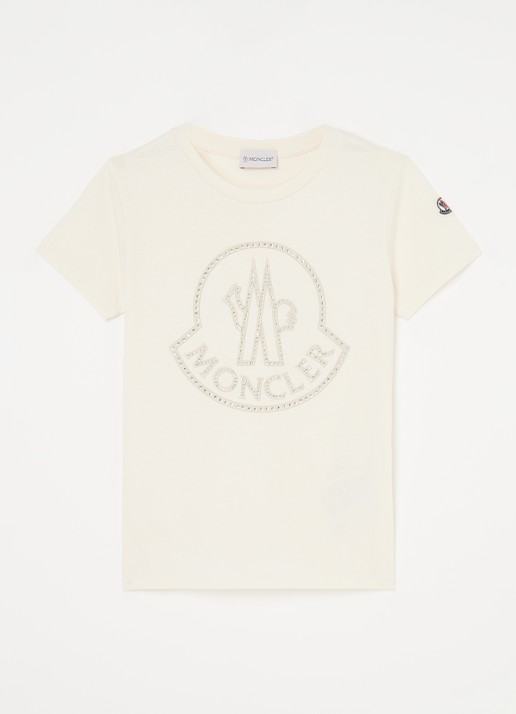 Moncler T-shirt met logo en strass