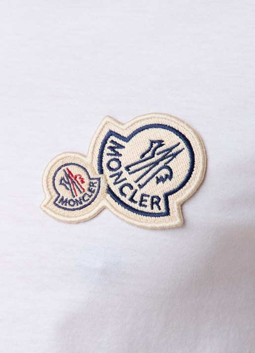 Moncler T-shirt met logo - detail 4 wit