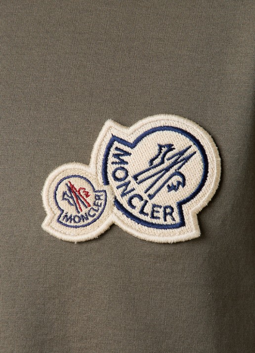 Moncler T-shirt met logo - detail 3 legergroen