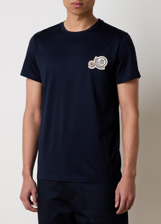 Moncler T-shirt met logo - detail donkerblauw