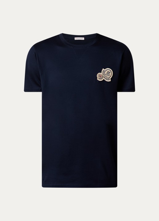 Moncler T-shirt met logo - voorkant 4 donkerblauw