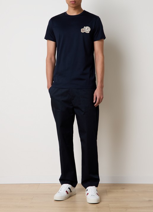 Moncler T-shirt met logo - voorkant 5 donkerblauw