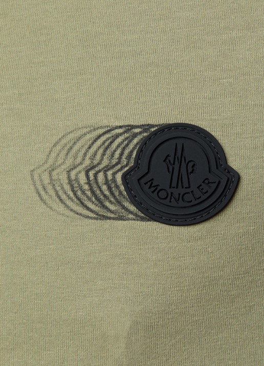 Moncler T-shirt met logo - detail 5 mosgroen
