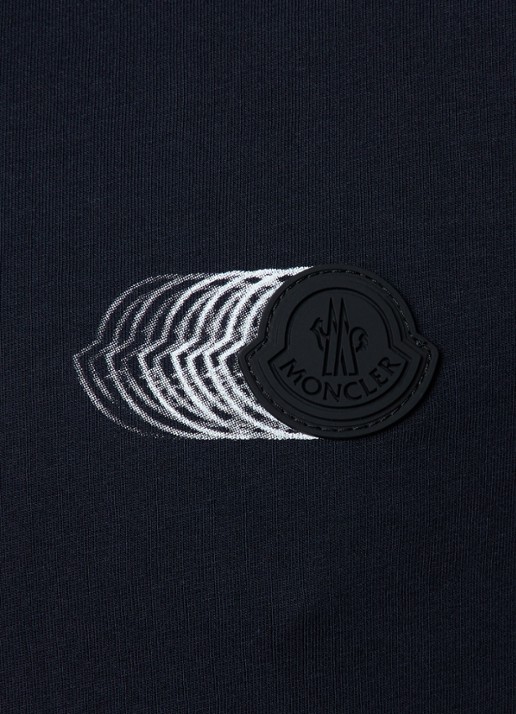 Moncler T-shirt met logo - detail 5 donkerblauw