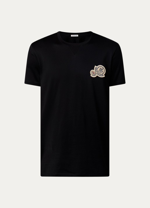 Moncler T-shirt met logo - voorkant zwart