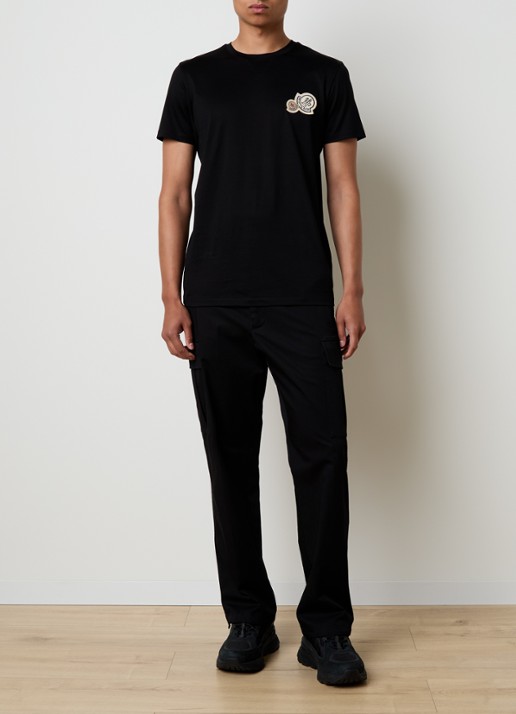 Moncler T-shirt met logo - voorkant 2 zwart
