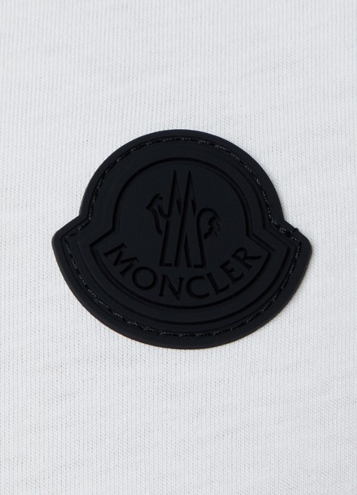 Moncler T-shirt met logo - detail 5 gebroken wit
