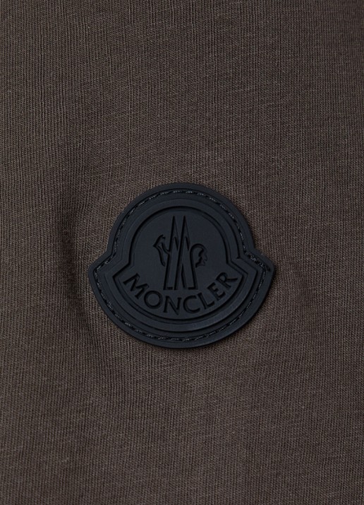 Moncler T-shirt met logo - detail 4 donkerbruin