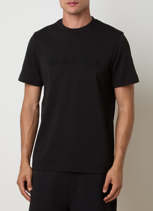 Moncler T-shirt met logo - detail 3 zwart