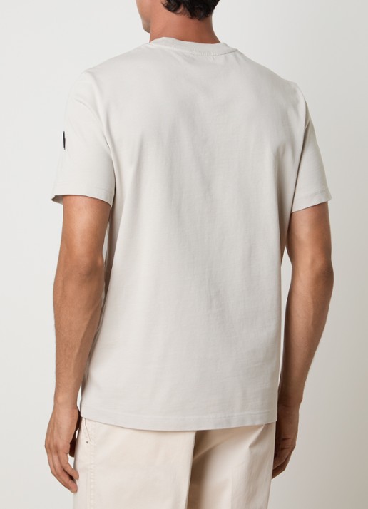 Moncler T-shirt met logo - achterkant gebroken wit