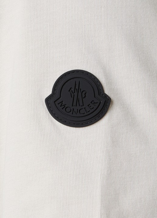Moncler T-shirt met logo - detail 3 gebroken wit