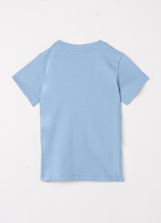 Moncler T-shirt met logo - voorkant 2 lichtblauw