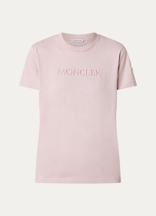 Moncler T-shirt met logo - voorkant 3 oudroze