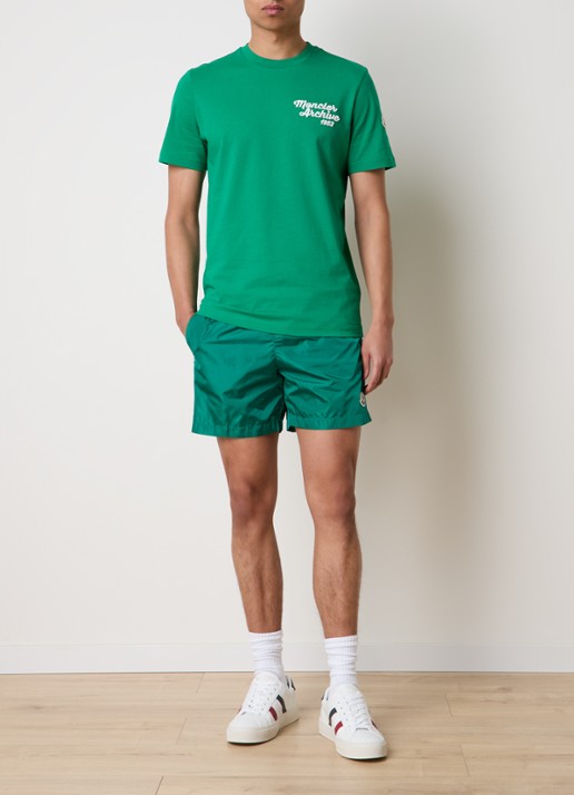 Moncler T-shirt met logoborduring - voorkant 5 groen