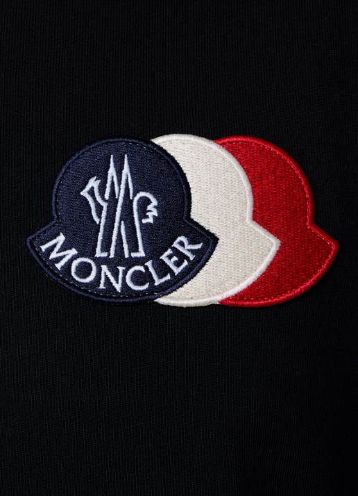 Moncler T-shirt met logoborduring - detail 5 donkerblauw