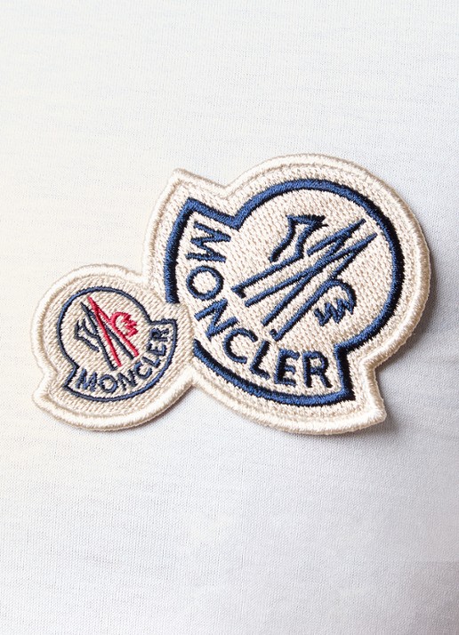 Moncler T-shirt met logoborduring - detail 3 wit