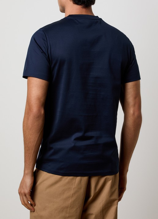 Moncler T-shirt met logoborduring - achterkant donkerblauw