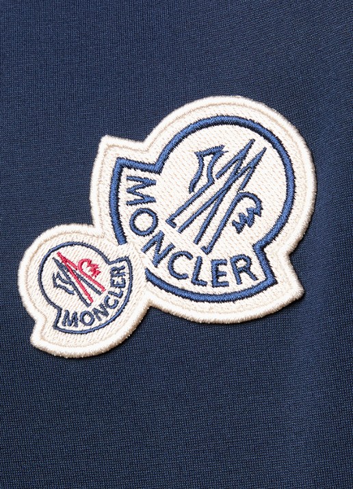 Moncler T-shirt met logoborduring - detail 5 donkerblauw