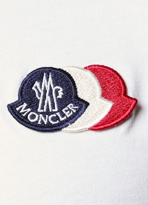 Moncler T-shirt met logoborduring - detail 5 gebroken wit
