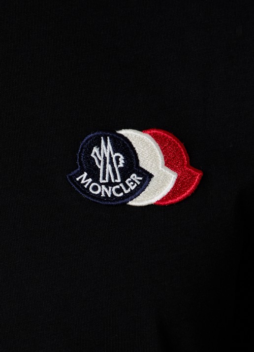 Moncler T-shirt met logoborduring - detail 3 zwart