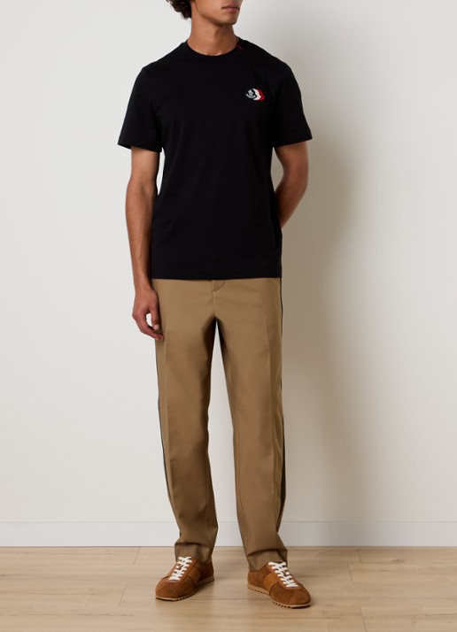 Moncler T-shirt met logoborduring - voorkant 5 zwart