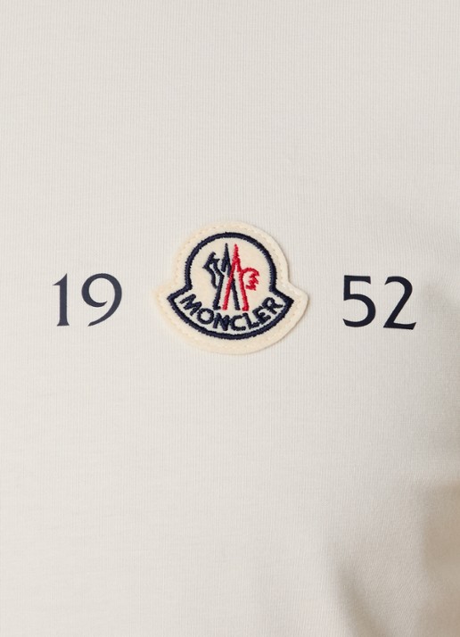 Moncler T-shirt met logoborduring - detail 3 creme