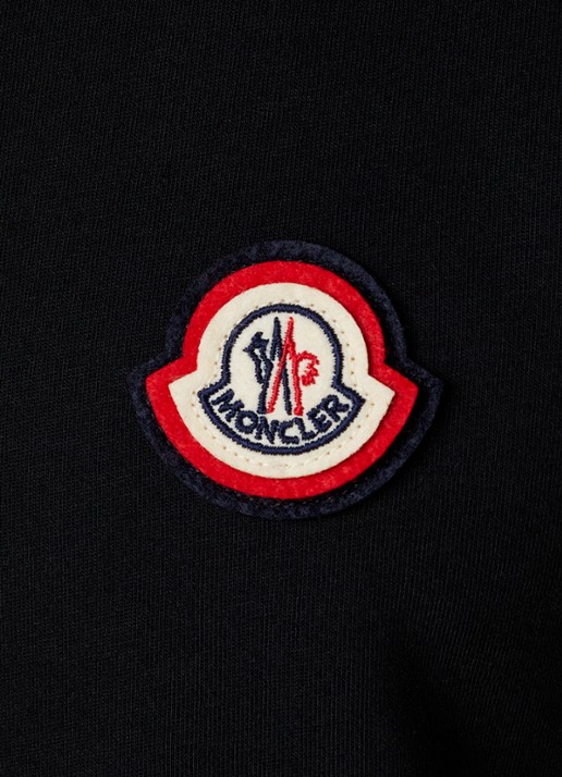 Moncler T-shirt met logoborduring - detail 3 zwart