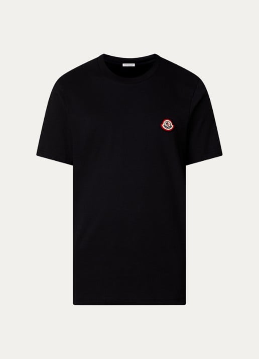 Moncler T-shirt met logoborduring - voorkant 4 zwart