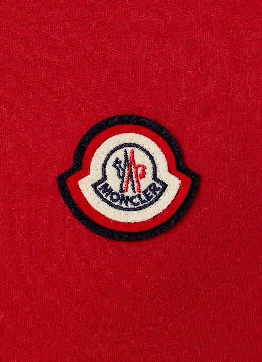 Moncler T-shirt met logoborduring - detail 2 rood