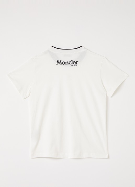 Moncler T-shirt met logoborduring - voorkant 2 wit