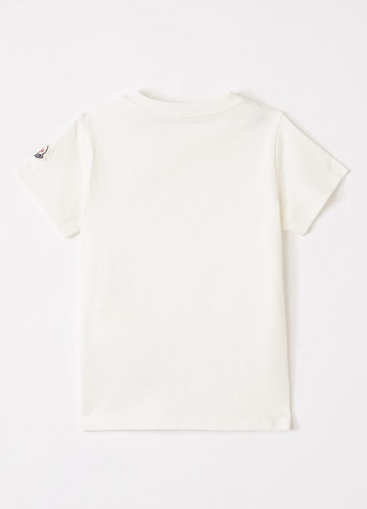 Moncler T-shirt met logoborduring - voorkant 2 gebroken wit
