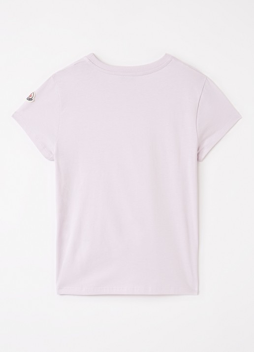 Moncler T-shirt met logoborduring - voorkant 2 lila