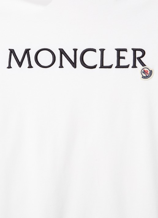 Moncler T-shirt met logoborduring - detail 5 wit