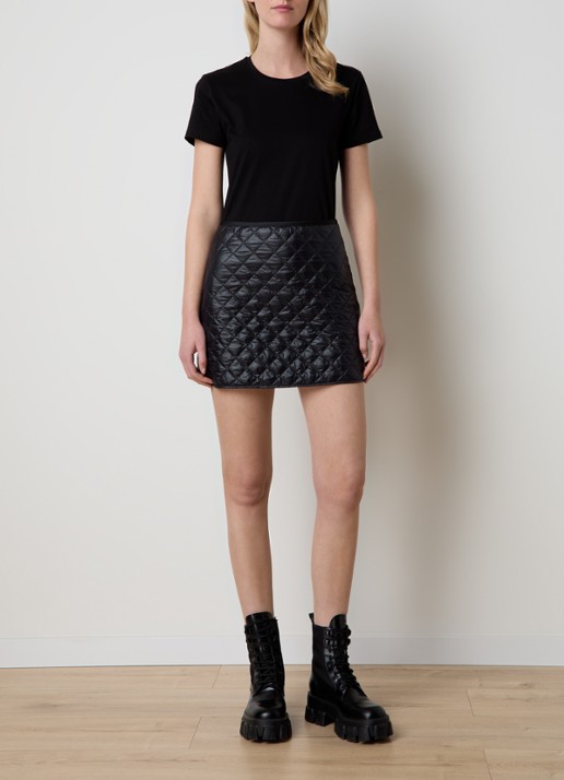 Moncler T-shirt met logoborduring - voorkant 4 zwart