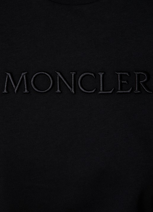 Moncler T-shirt met logoborduring - detail 4 zwart