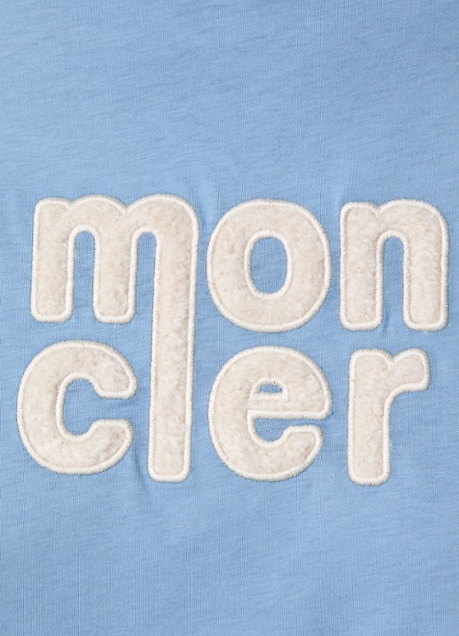 Moncler T-shirt met logoborduring - detail 2 blauw