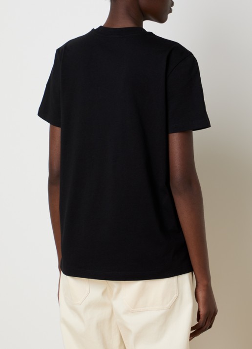 Moncler T-shirt met logoborduring - achterkant 3 zwart