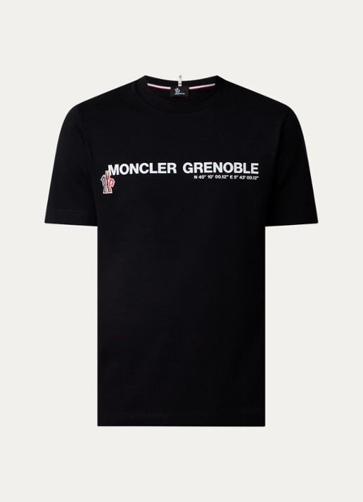 Moncler T-shirt met logoprint - voorkant 4 zwart