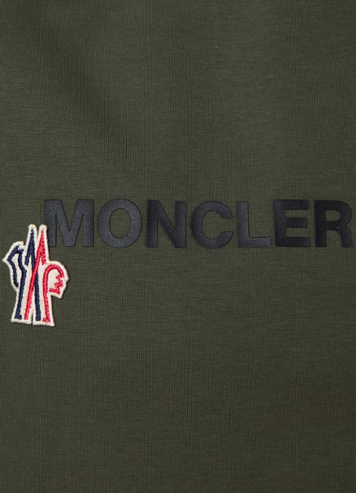 Moncler T-shirt met logoprint - detail 4 legergroen