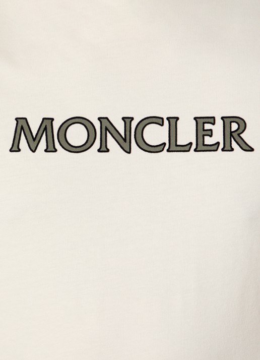 Moncler T-shirt met logoprint - detail 2 creme