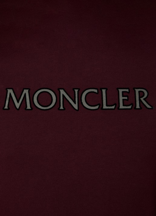 Moncler T-shirt met logoprint - detail 5 bordeauxrood