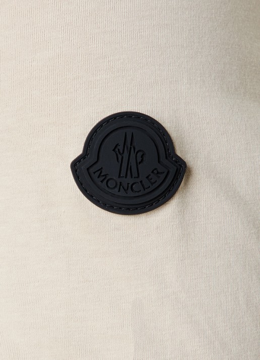 Moncler T-shirt met logoprint - detail 3 beige