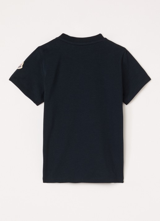 Moncler T-shirt met logoprint - voorkant 2 blauw