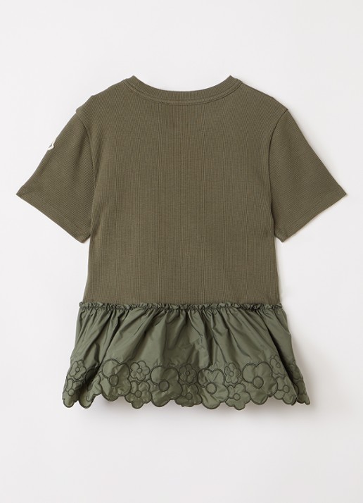 Moncler T-shirt met volant - voorkant 2 legergroen