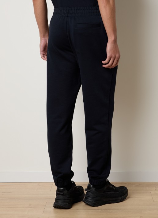 Moncler Tapered fit joggingbroek met logo - achterkant donkerblauw
